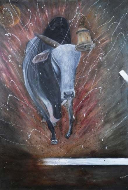 Lot 289: "Bull Power" - An oil painting on canvas,...