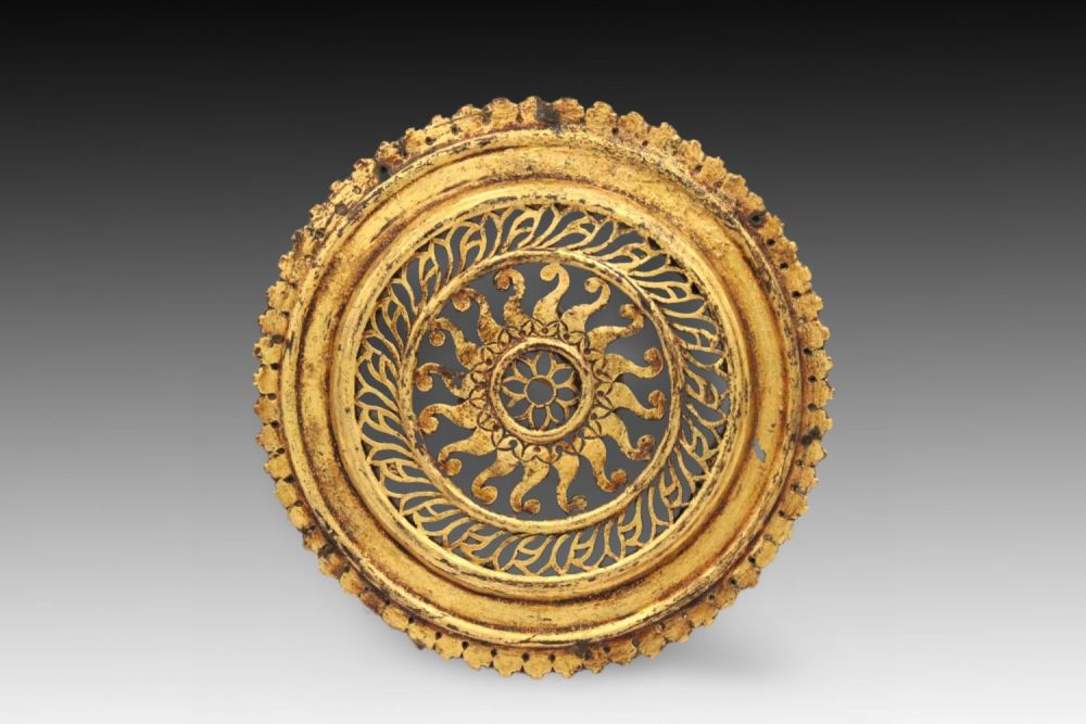 Lot 298: An Indian Gilt Copper Plaque Wall Decoration from...