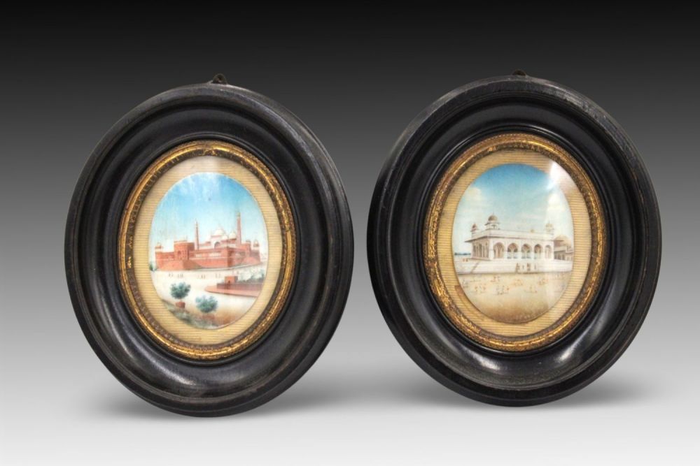 Lot 300: An Indian Pair of Miniature Framed Paintings from...