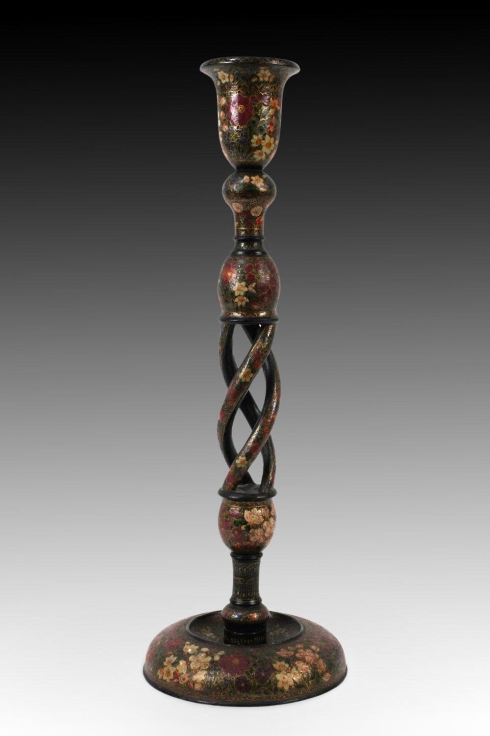 Lot 309: An Indian Kashmiri Paper Mache Candle Stand from...