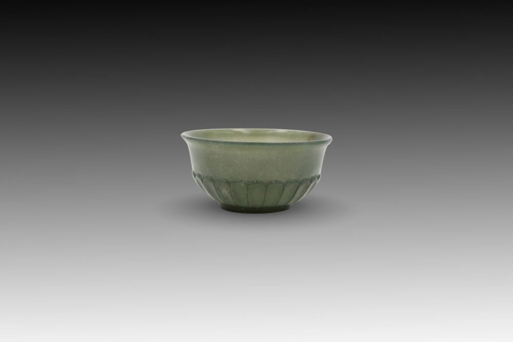 Lot 320: An Indian Green Jade Mini Bowl with Magnificent...