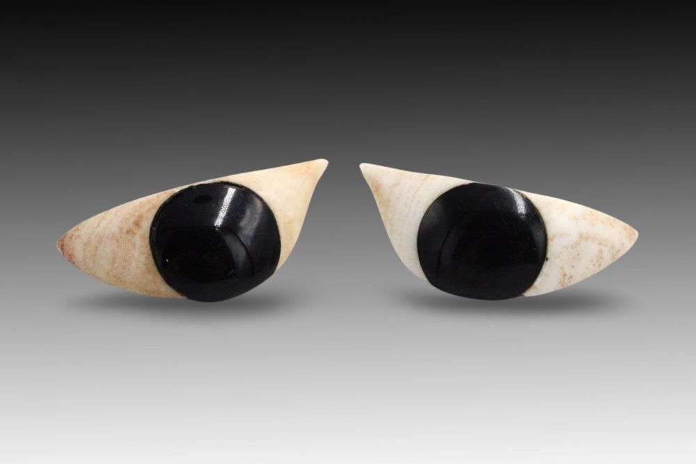 Lot 327: An Egyptian Pair of Marble and Obsidian Eyes