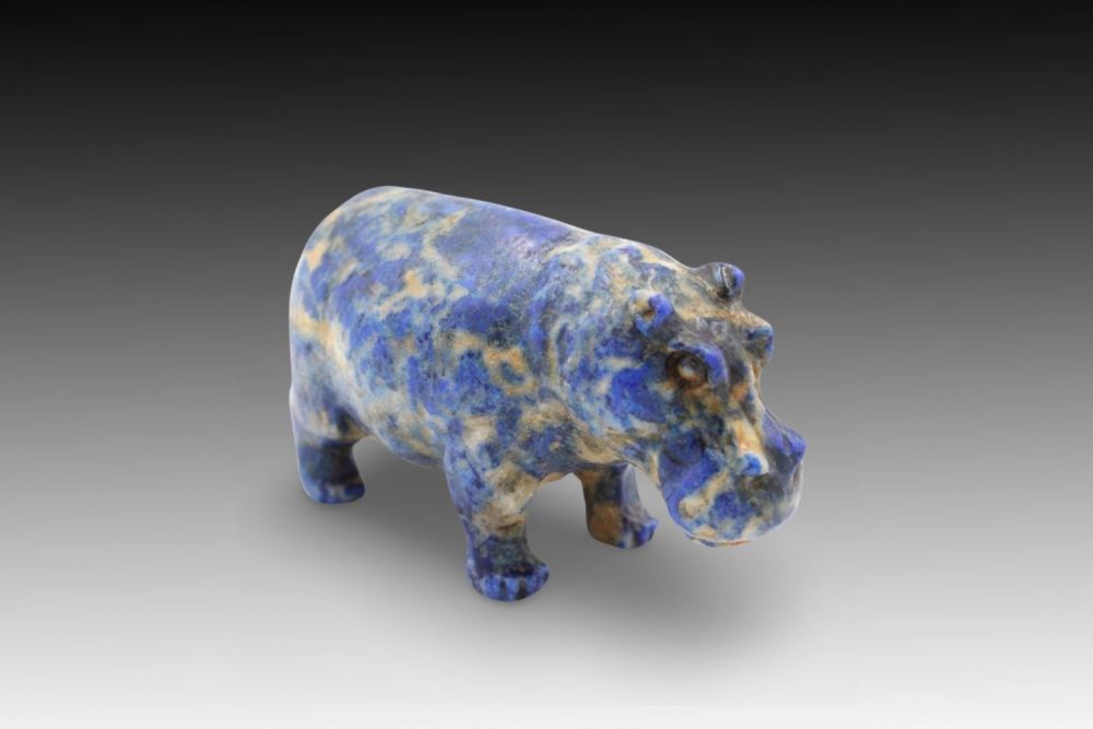Lot 356: An Egyptian Lapis Lazuli Figure of a Hippopotamus