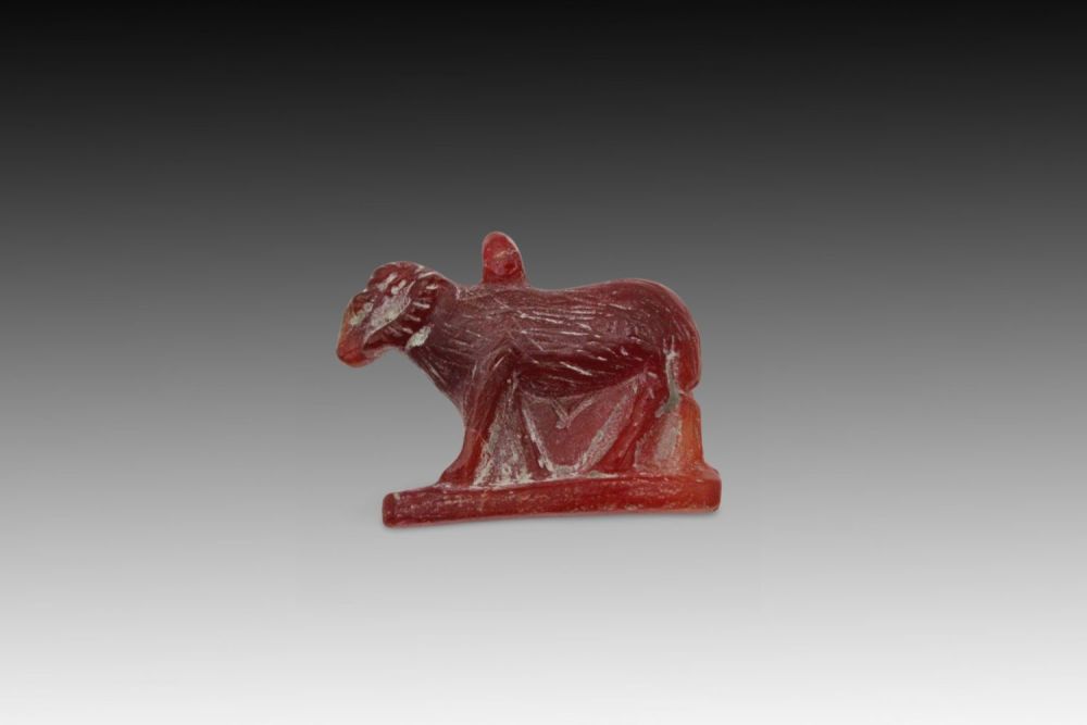 Lot 363: An Ancient Egyptian Agate Carnelian Amulet of a...