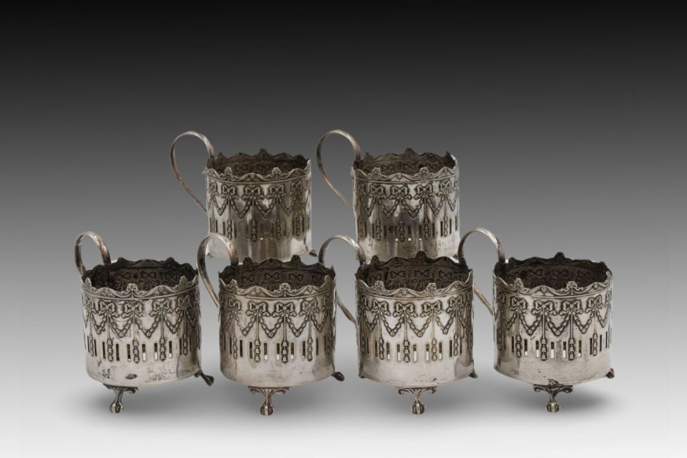 Lot 388: A Set of 6 EPNS (Electroplated Nickel Silver)...