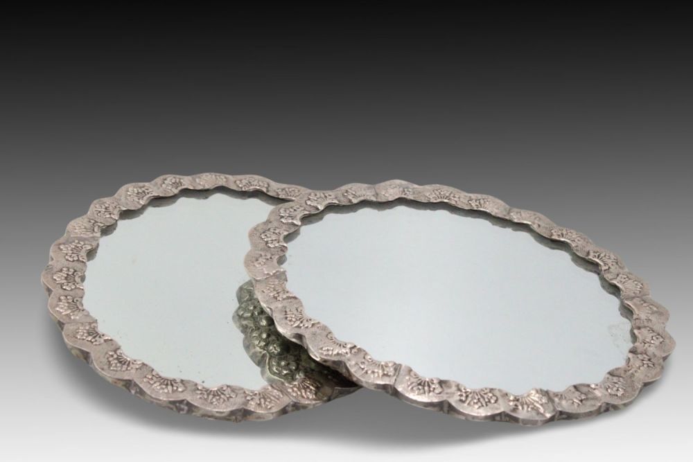 Lot 393: A Pair of Silver Mirrors from the Ottoman...
