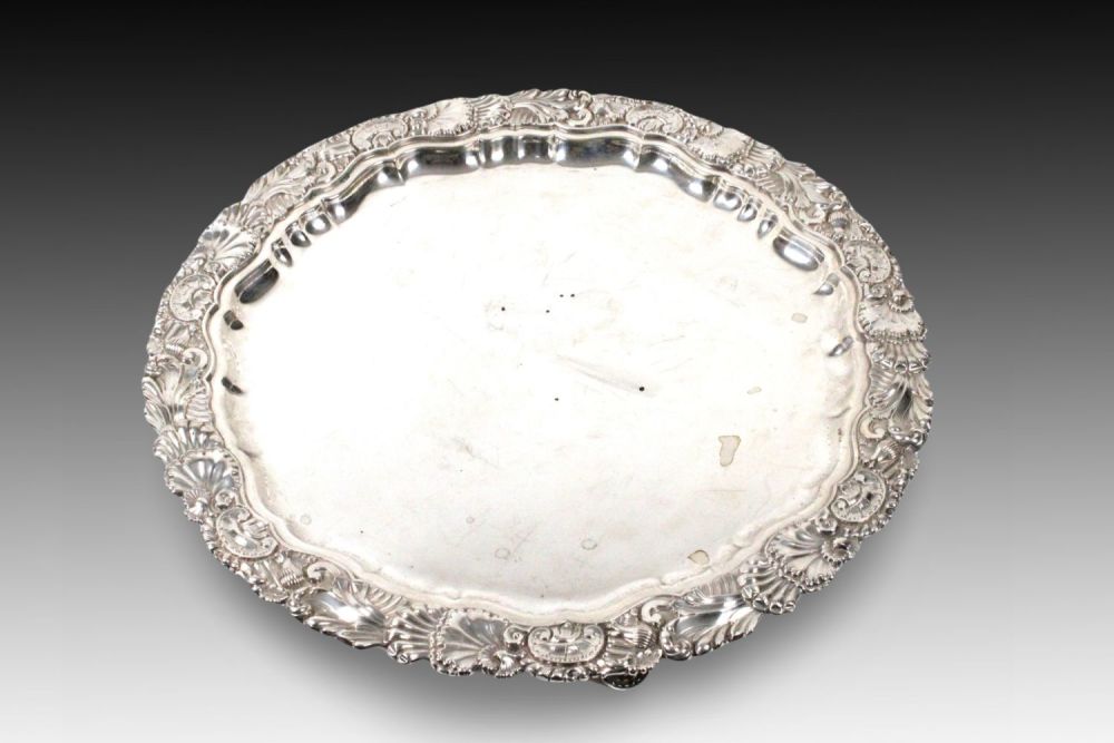 Lot 417: A London Sorley Brothers Silver Tray marked in...