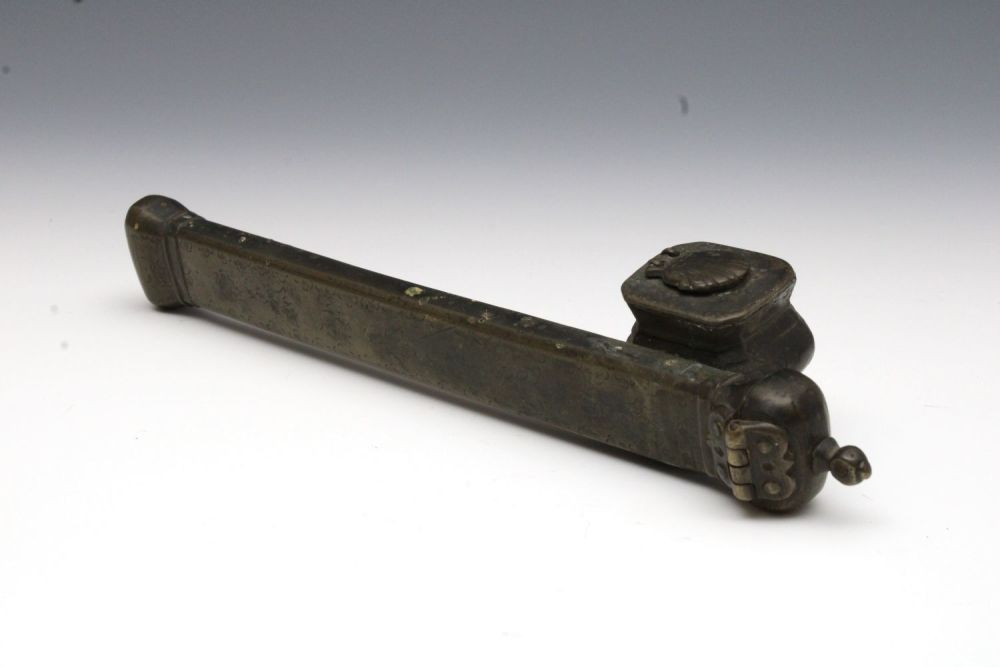 Lot 11: An Islamic Possibly Ottoman Brass Pen Case with...