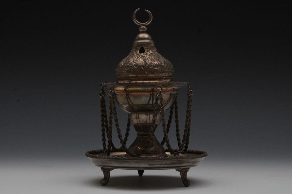 Lot 13: A Middle Eastern 840 Silver Tested Incense Burner...