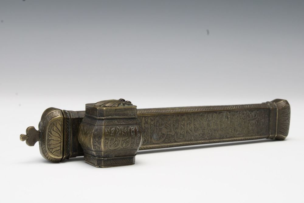 Lot 58: An Islamic Ottoman Bronze Pen Box and Portable...