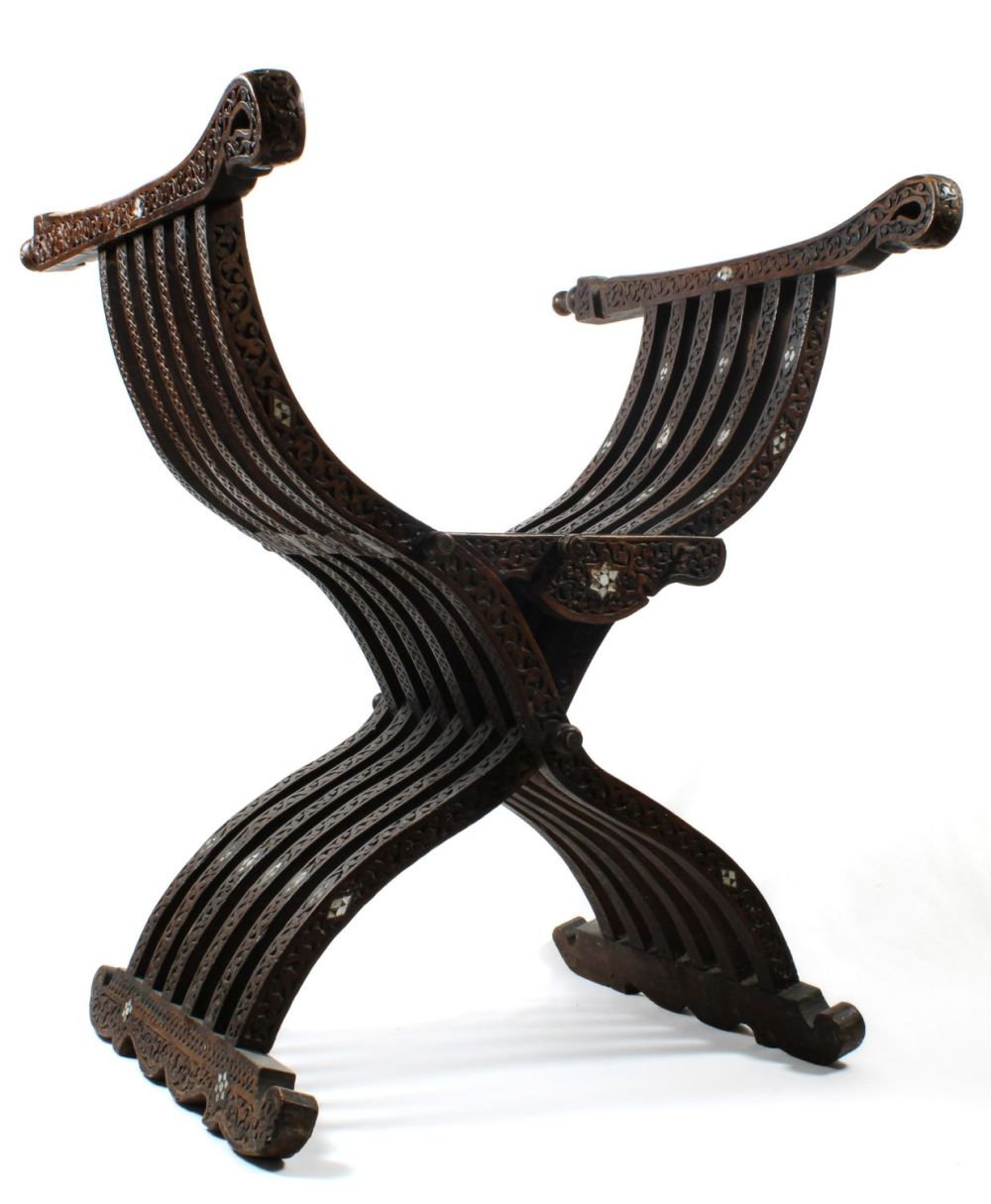 Lot 82: An Islamic Ottoman Hardwood and Mother of Pearl...