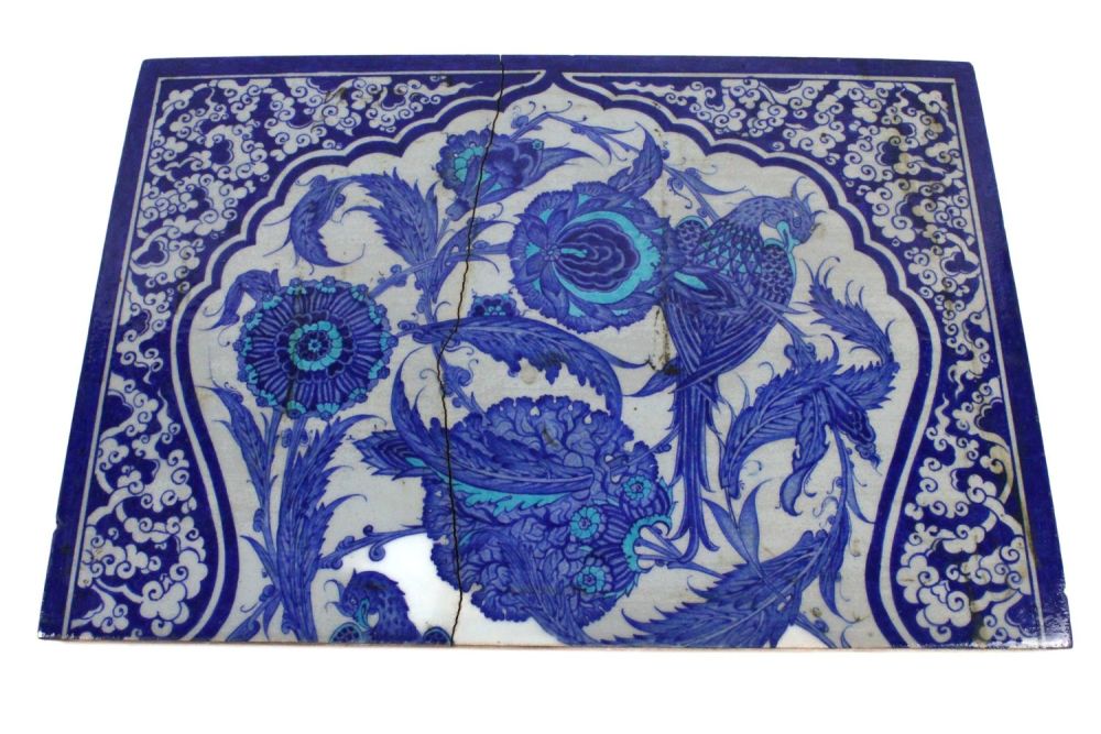 Lot 87: An Islamic Turkish Ottoman Iznic Large Tile Depicting...