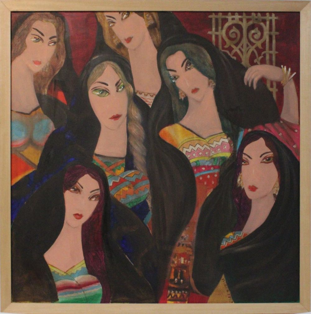 Lot 102: An Iraqi Oil Painting signed Thaer 1997.