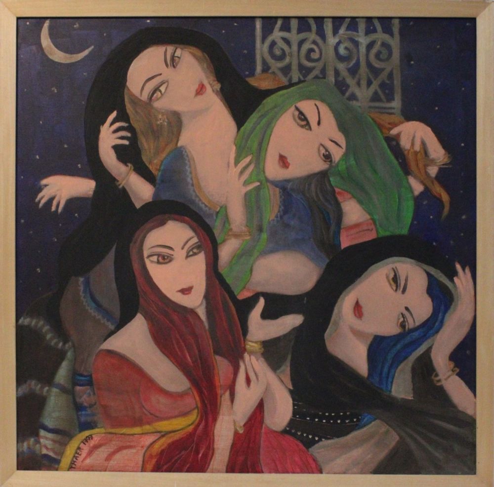 Lot 103: An Iraqi Oil Painting signed Thaer 1997.