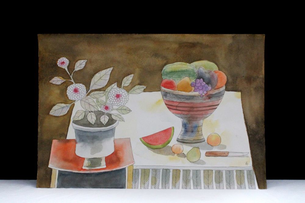 Lot 126: An Indian Watercolour on Paper by Badrinarayan.