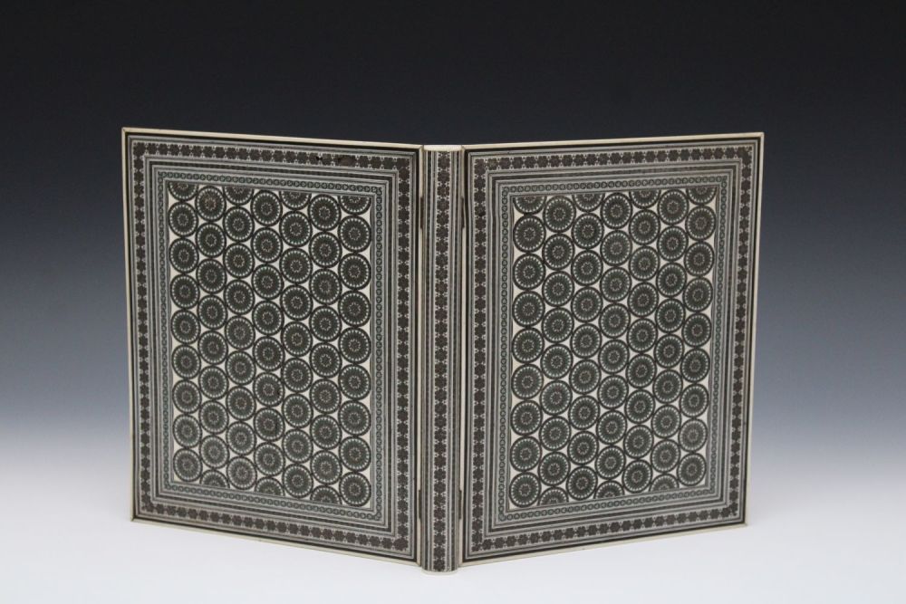 Lot 146: An Indian Gujarat Geometric Inlaid Sadeli Work Bone...