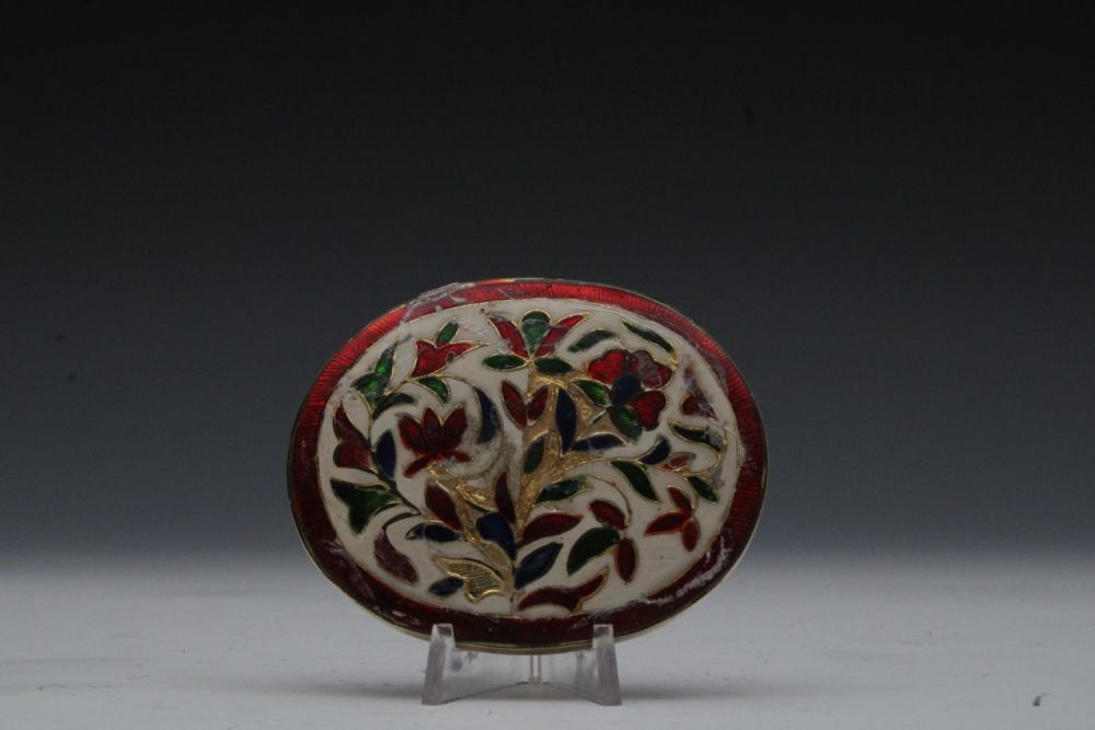 Lot 154: A Mughal Enamel and 18 Carat Tested Gold...