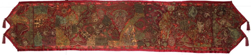 Lot 166: An Indian Silver Threaded Table Cover.