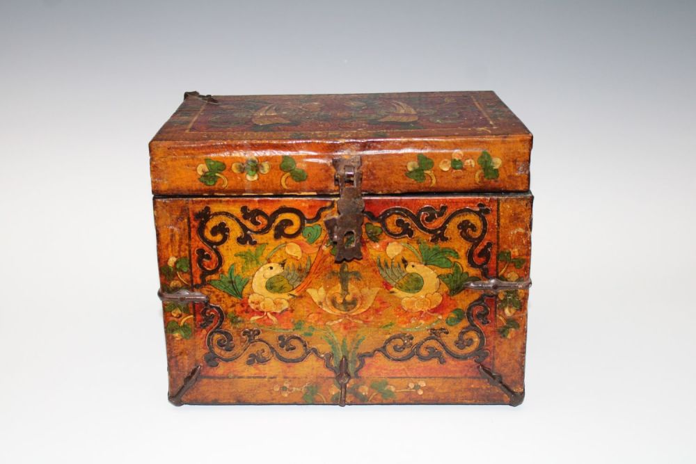 Lot 180: A Tibetan Wooden Dragon Chest from the 19th...