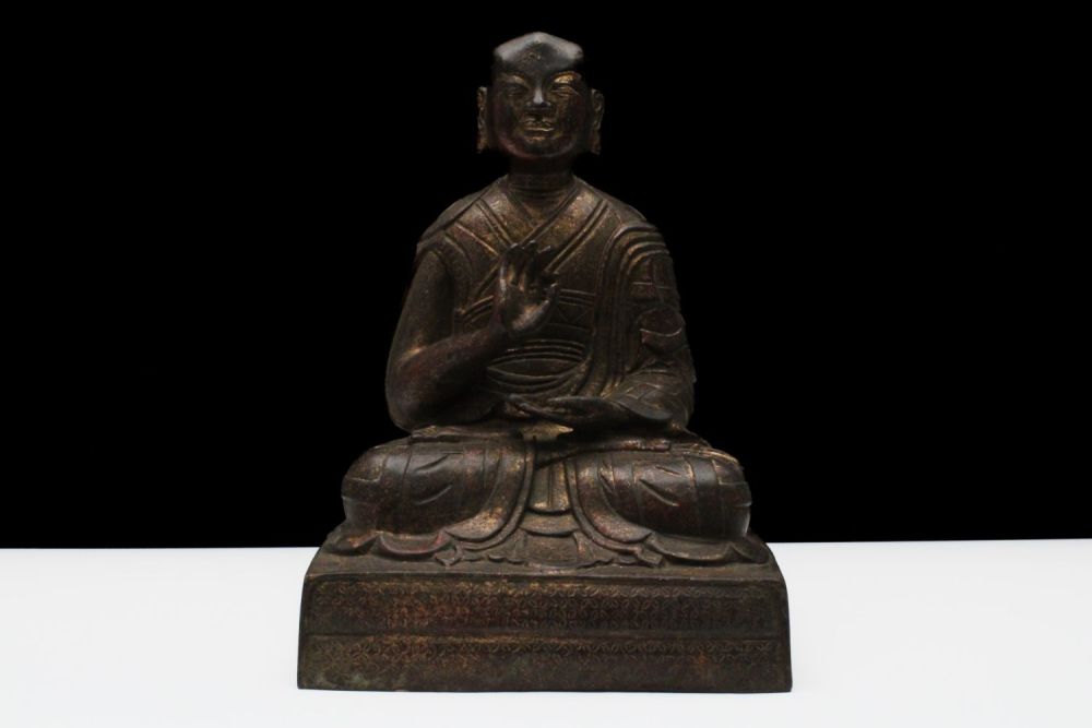 Lot 192: A Chinese Tibetan Large Bronze Buddhist Statue.