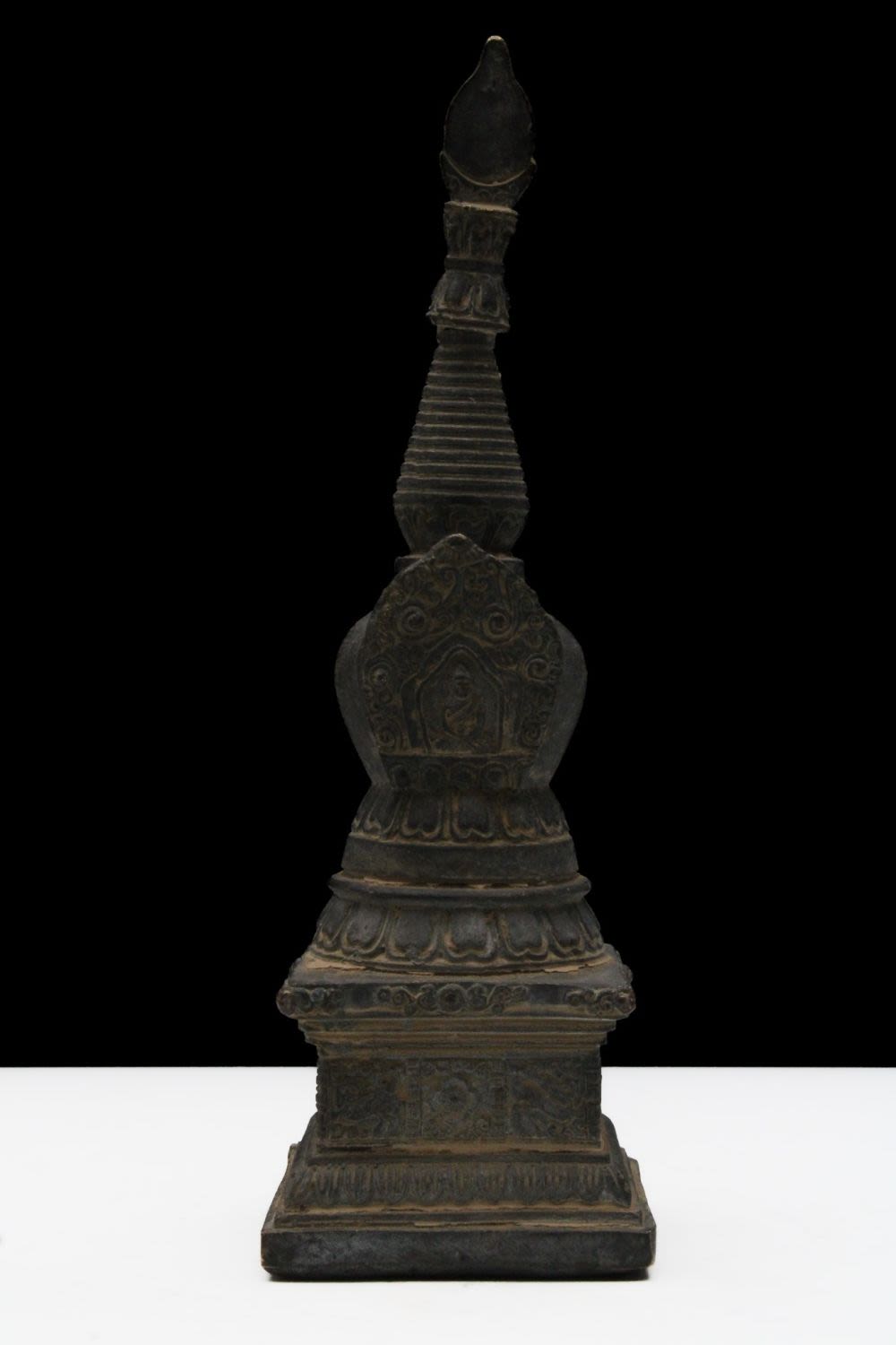 Lot 202: A Chinese Tibetan Bronze Buddhist Stupa.