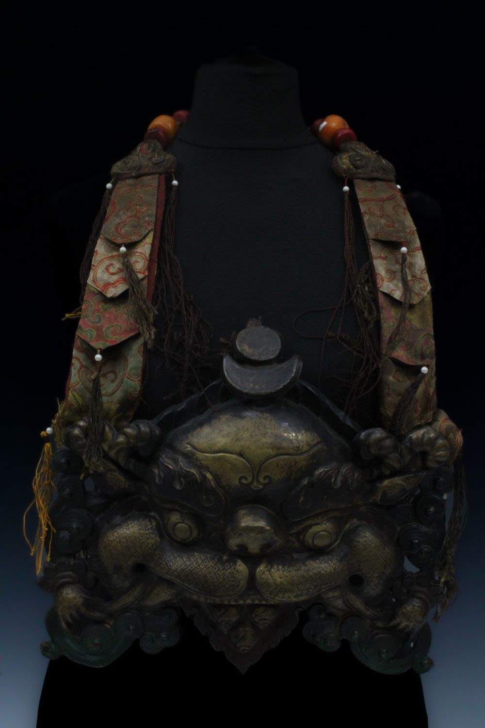Lot 210: A Large Tribal Chinese Tibetan Brass Necklace with...