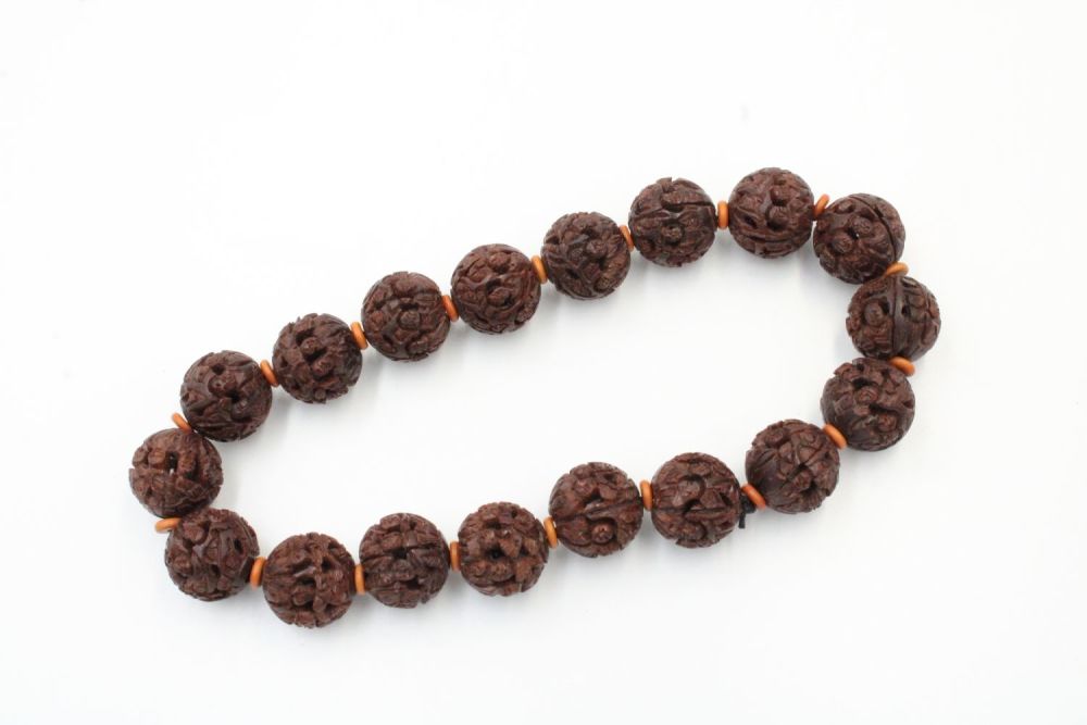 Lot 236: A Chinese Necklace made from Carved Nuts from...