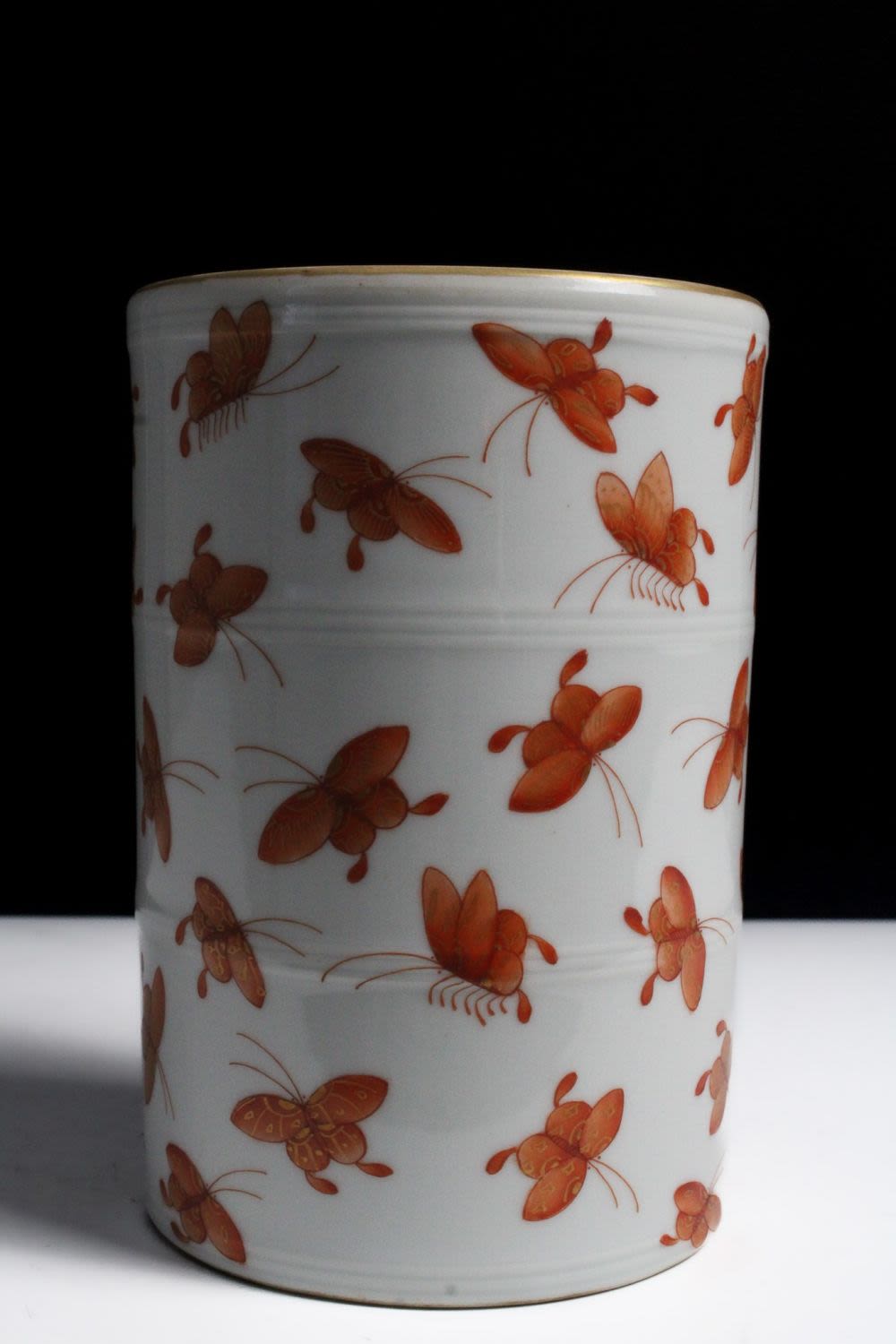 Lot 243: A Chinese Porcelain Brush Pot Decorated with Coral...