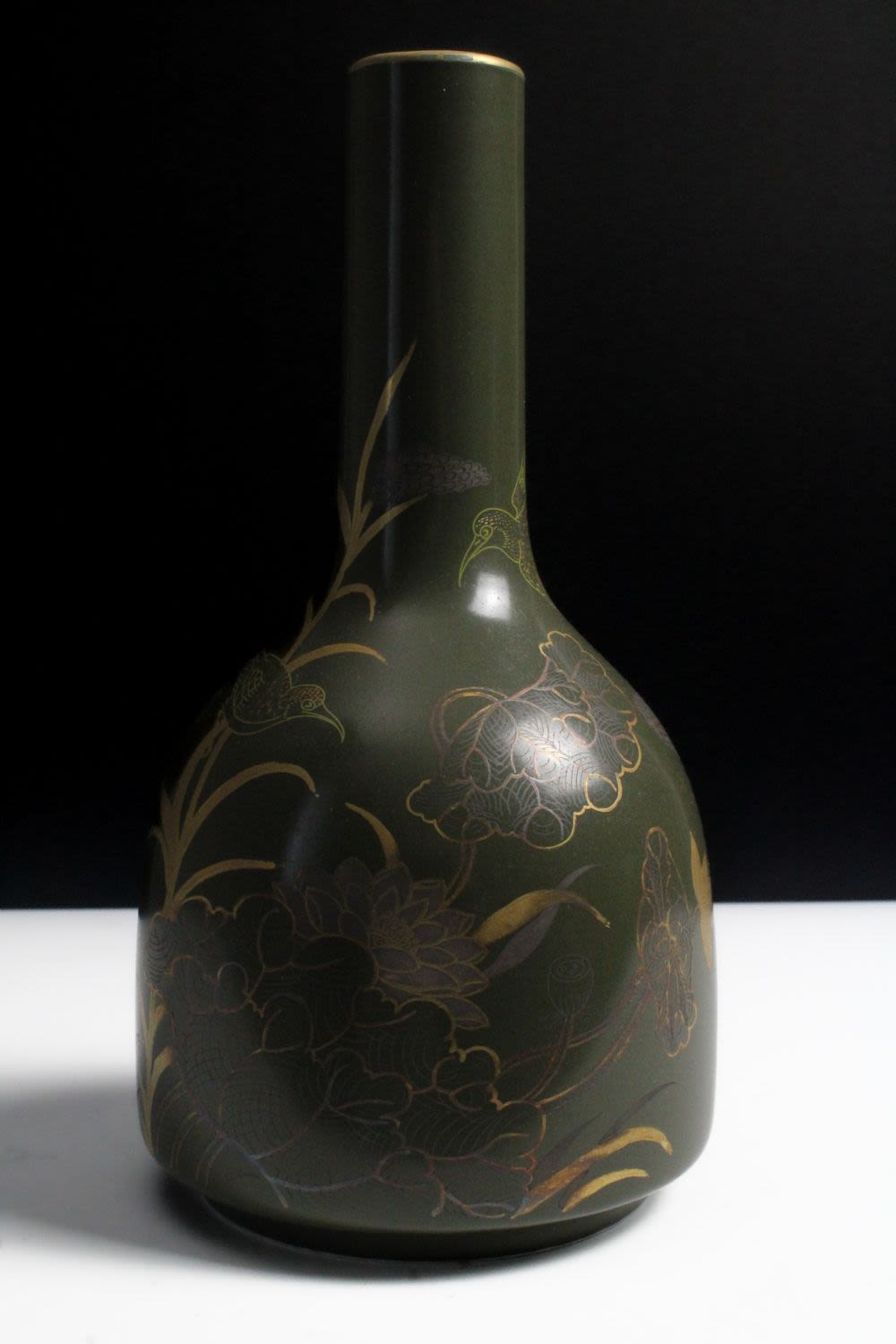 Lot 246: A Chinese Glazed Gold Gilt Porcelain Flower Zun...