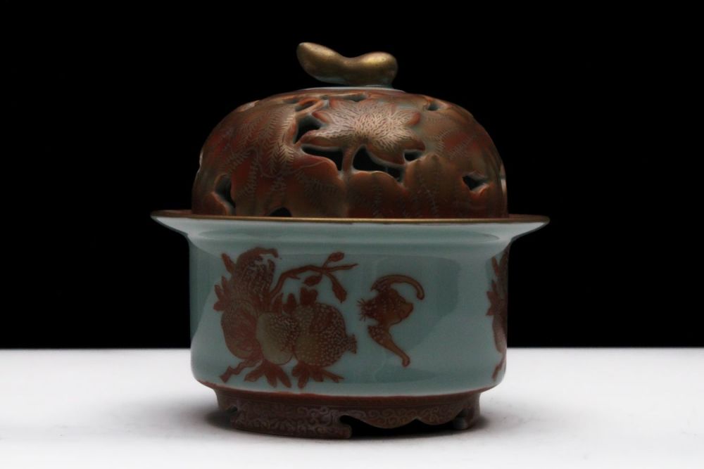 Lot 250: A Chinese Porcelain Incense Burner with Openwork on...