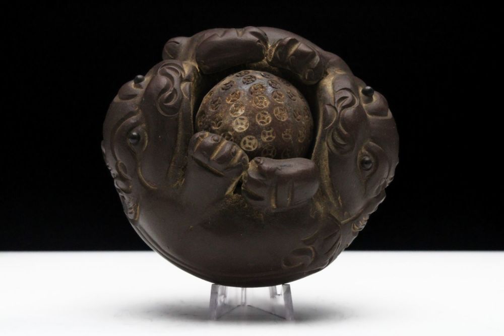 Lot 255: A Chinese Yixing Zisha Clay Animal with a...