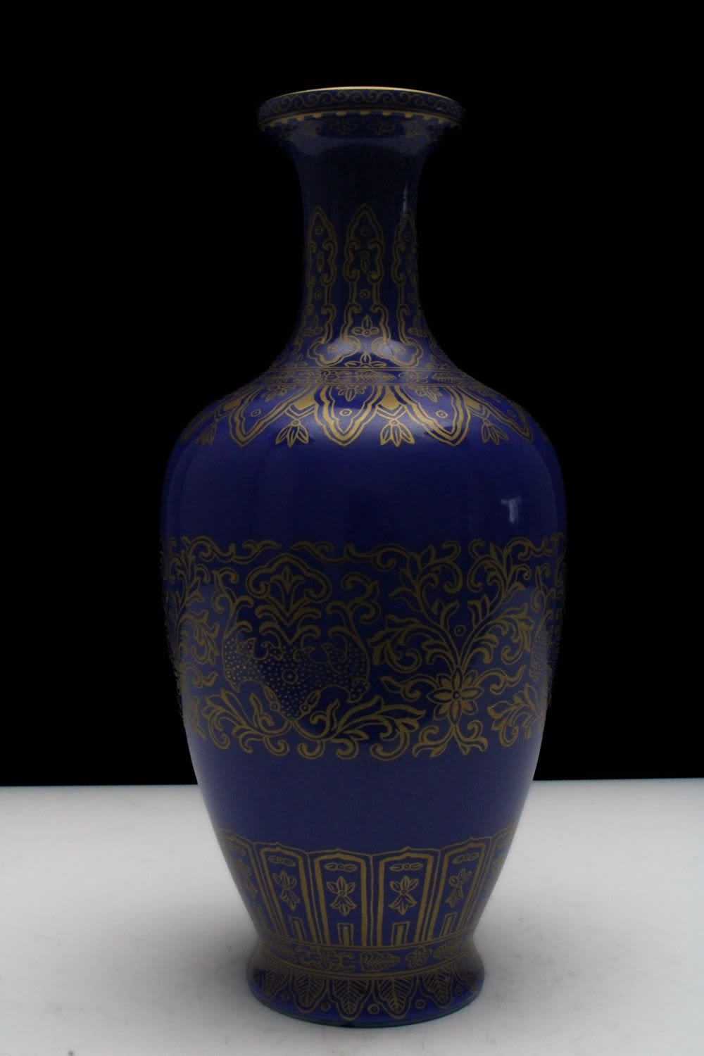 Lot 273: A Chinese Blue Ground Porcelain Vase with a...