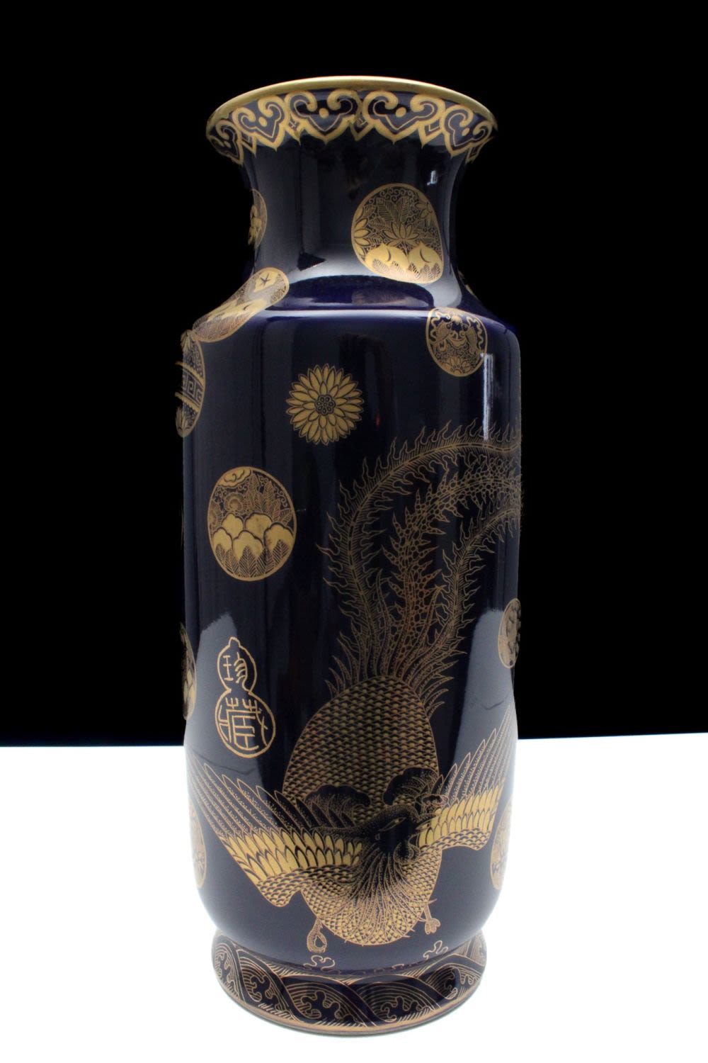 Lot 277: A Chinese Dark Blue Ground Porcelain Vase with...