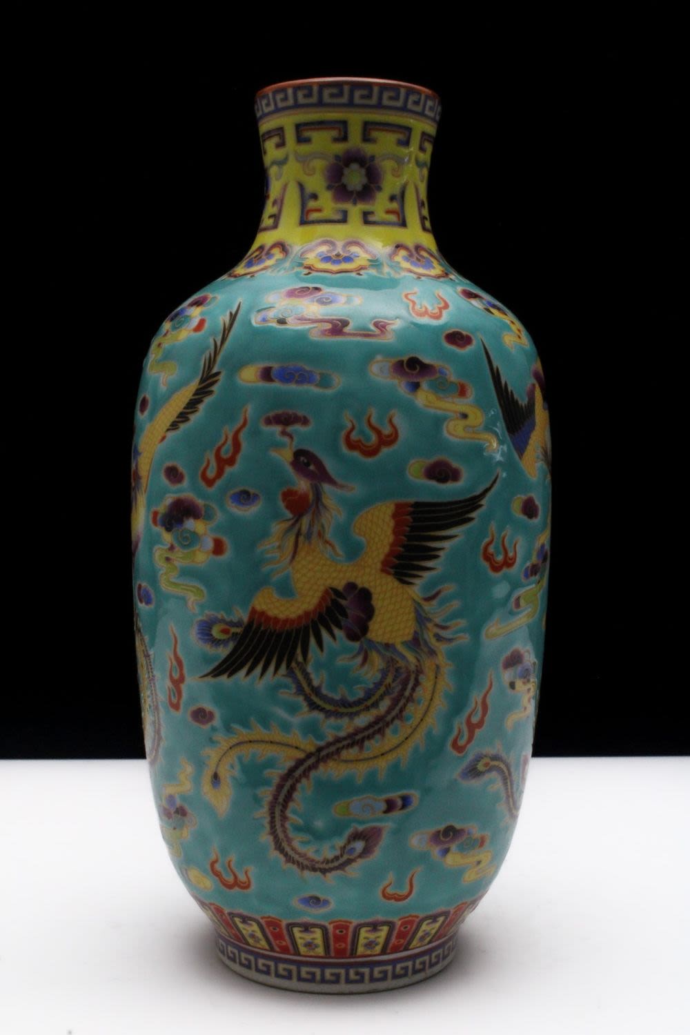 Lot 278: A Chinese Porcelain Enamel Blue Ground Famille Rose...