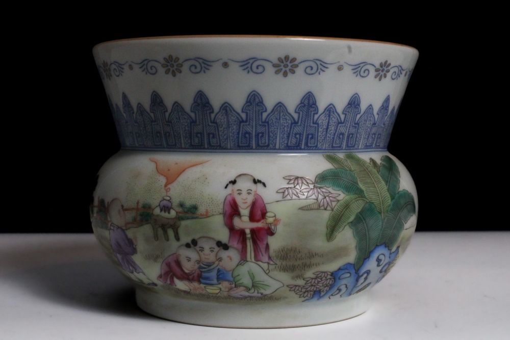 Lot 282: A Chinese Porcelain White-Ground Famille Rose Bowl Depicting...