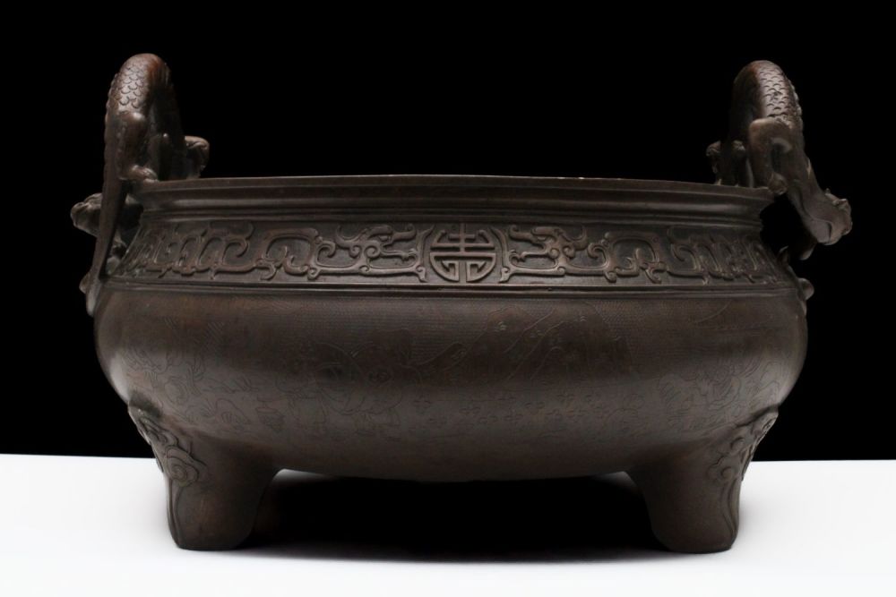 Lot 294: A Fine Chinese Large Bronze Incense Burner with...