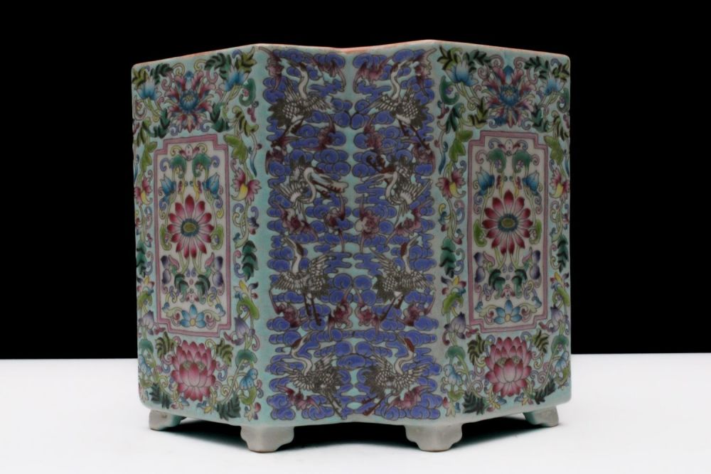 Lot 300: A Chinese Famille Rose Porcelain and Enamel Double...