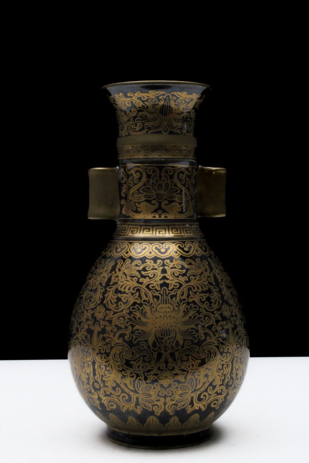 Lot 311: A Chinese Black Ground Vase with a Beautiful...