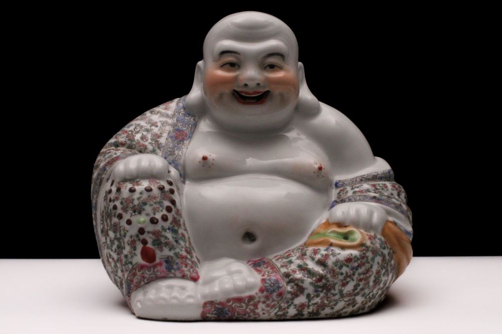 Lot 314: A Chinese Canton Porcelain Laughing Buddha Statue.