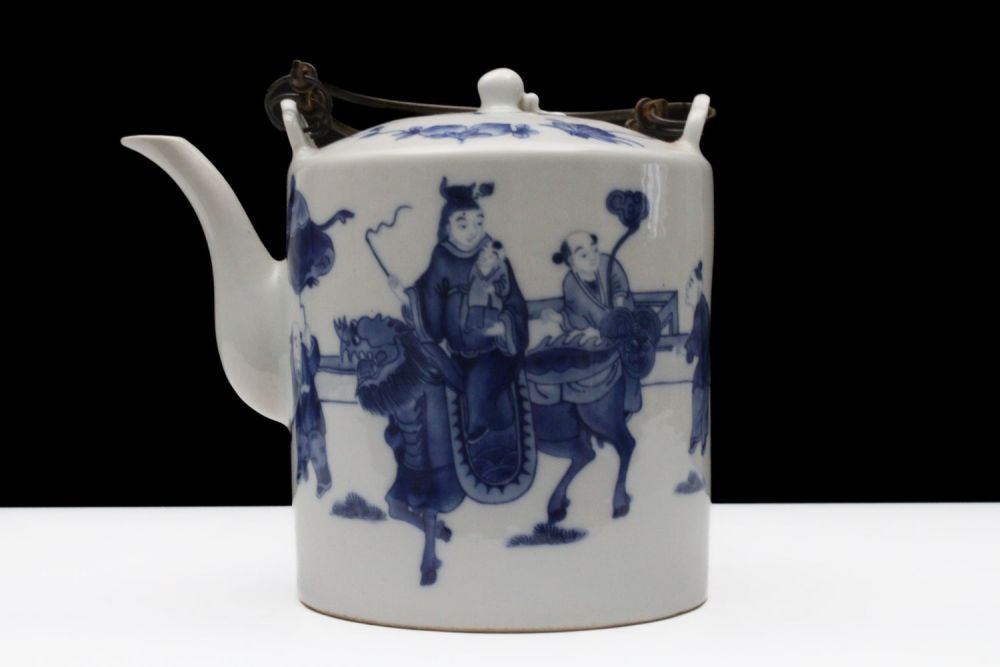Lot 317: A Chinese Porcelain Blue & White Tea Pot...