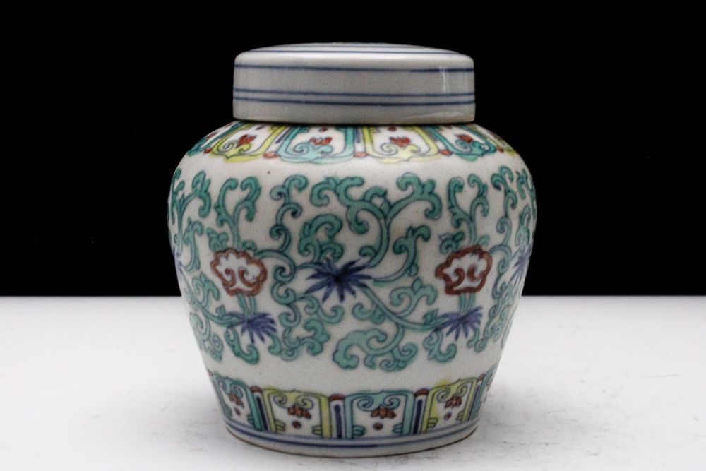 Lot 326: A Rare Chinese Porcelain Jar with Lid Decorated...