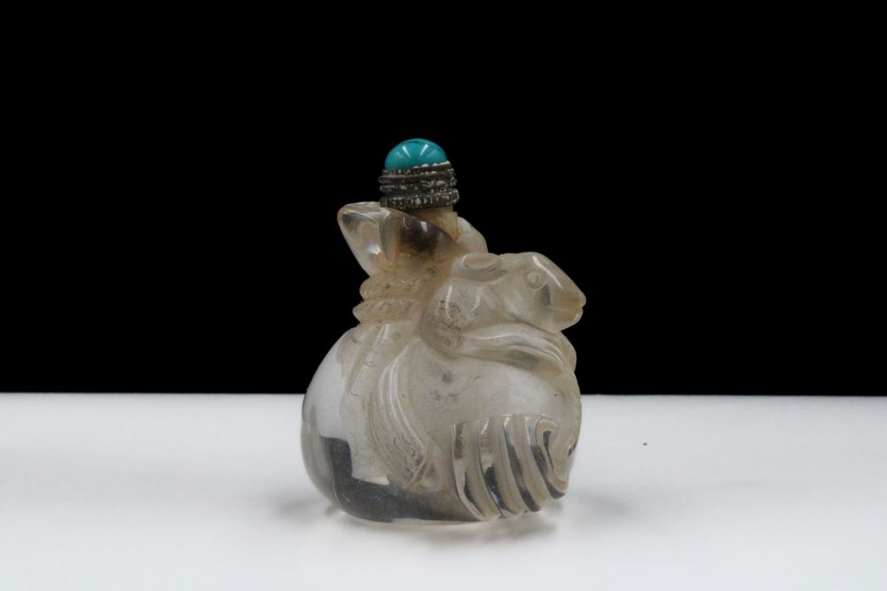 Lot 334: A Chinese Crystal Snuff Bottle in the Shape...