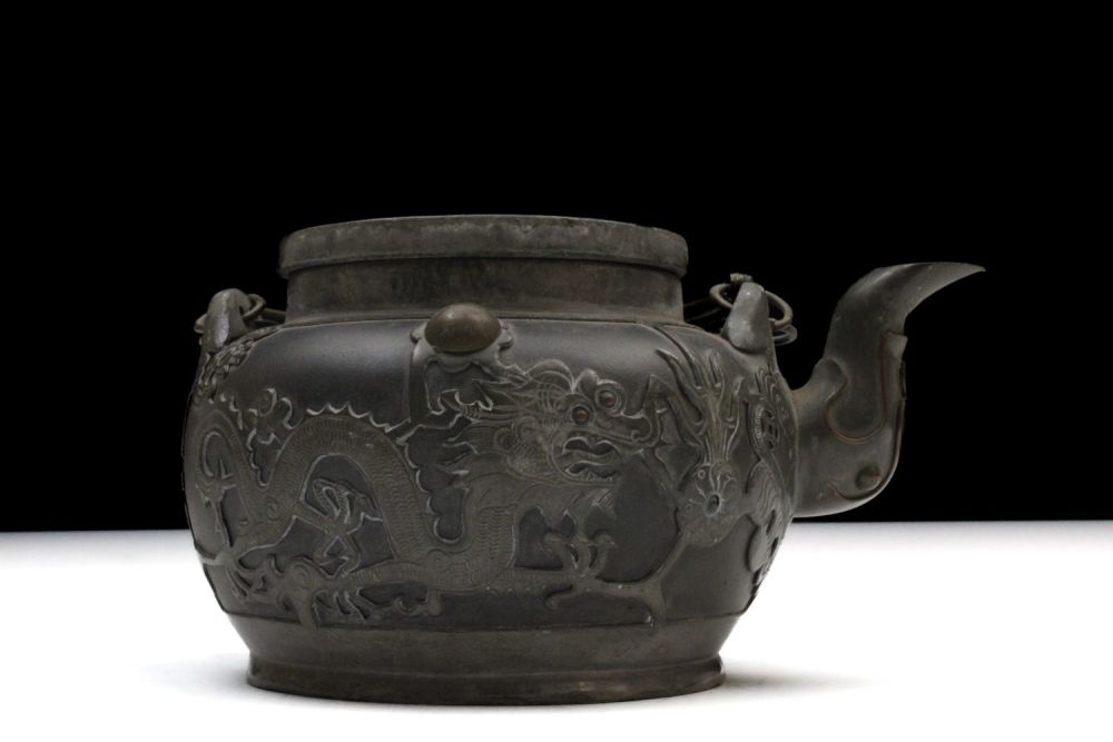 Lot 348: A Chinese Yixing and Paktong Teapot from the...