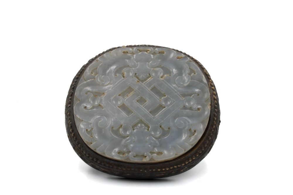 Lot 363: A Chinese White Beautifully Carved Jade Belt Buckle...