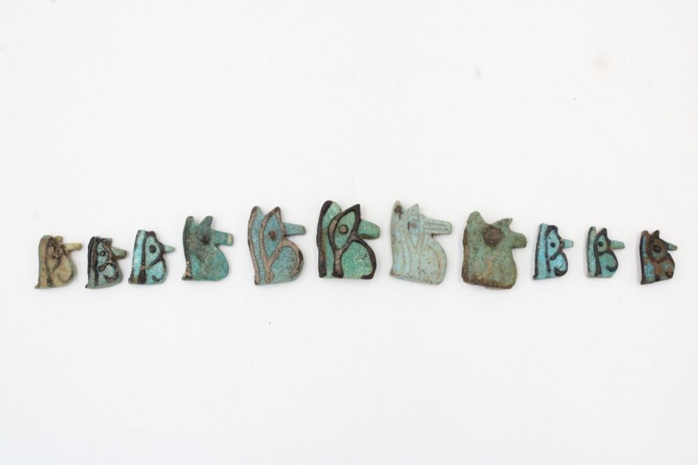 Lot 413: A Lot of 10 Ptolemaic Coloured Faience of...