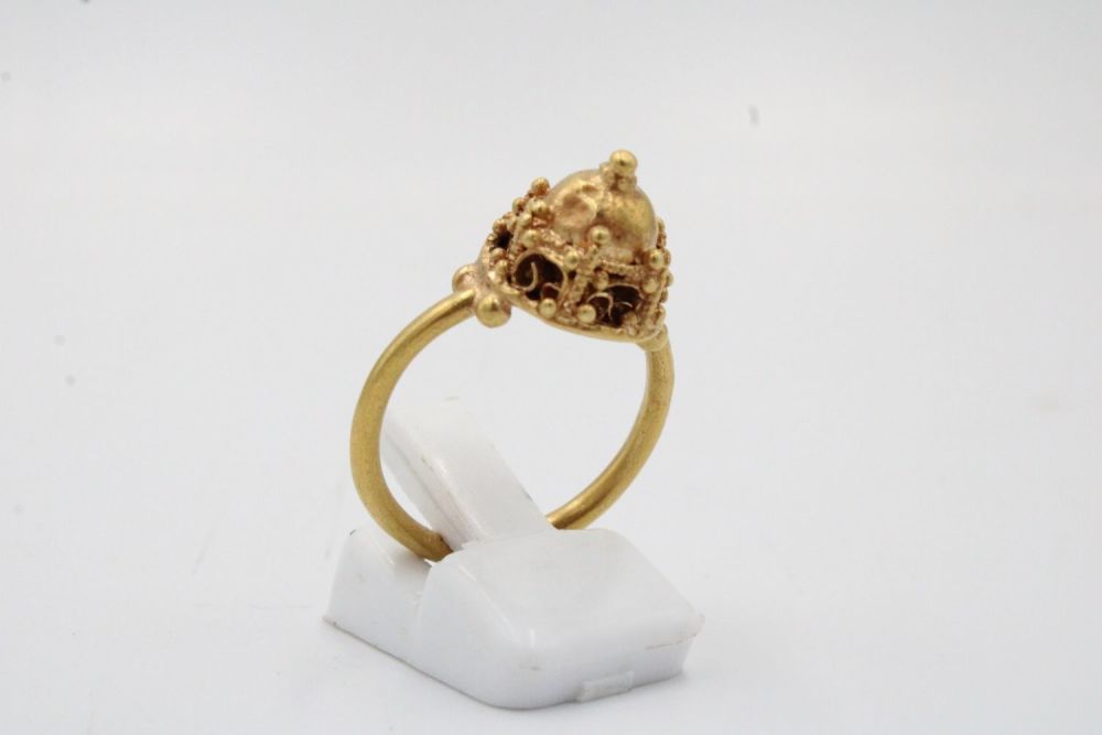 Lot 414: A Byzantine Gold Ring in the Form of...