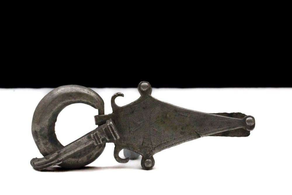 Lot 421: A European Celtic Origin Silver Belt Buckle from...