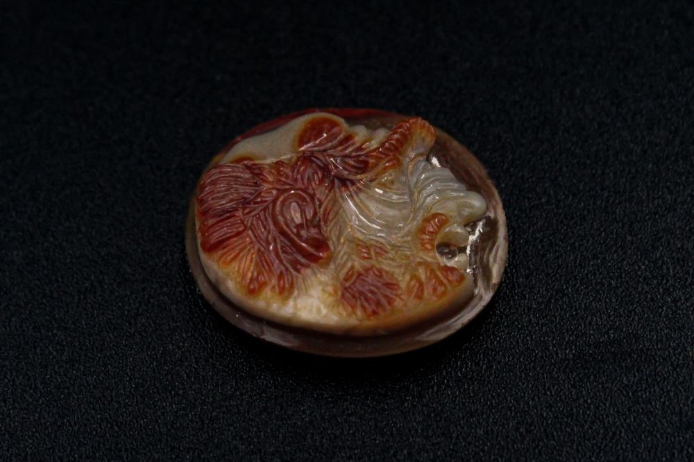 Lot 429: A Roman Comedy Theatre Mask Cameo Agate Stone
