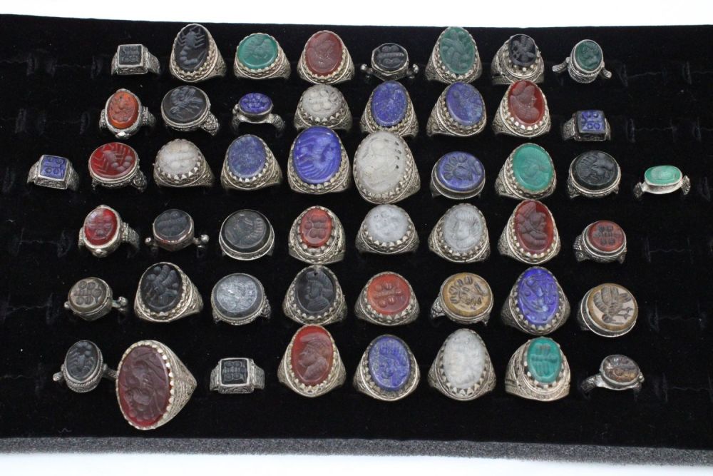 Lot 455: A Collection of 50 Intaglio Rings.