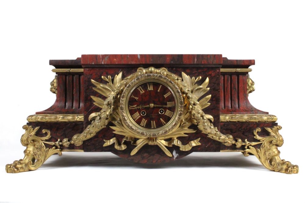 Lot 465: A Parisian Belle Époque Griotte Marble and Bronze...